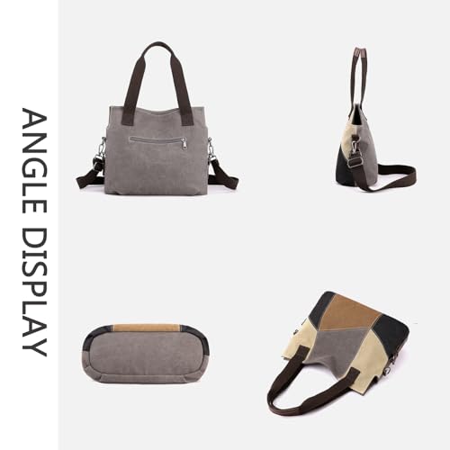 Bolso Tote de Lona Patchwork para Mujer miniatura 7