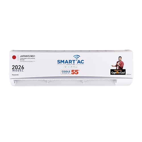 Image of Panasonic 2.5 Ton 3Star,New star rated, Premium WiFi Inverter Smart Split AC(Matter Enabled, AI,Higher Airflow, Crystal Clean, Copper Cond., 8in1 Convertible, 4-Way, PM0.1 Filter,CS /CU-QU30CKYFM,White