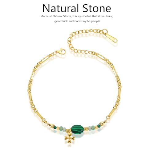 Four Leaf Clover Bracelet for Women | 18K Gold Plated Lucky Charm Bracelet | Adjustable Non Tarnish Gift Jewelry for Her3