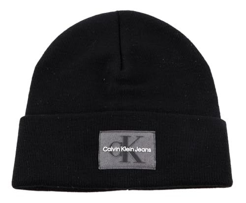 Calvin Klein Jeans Damen Klassische Beanie Monogramm Mütze, Schwarz,...