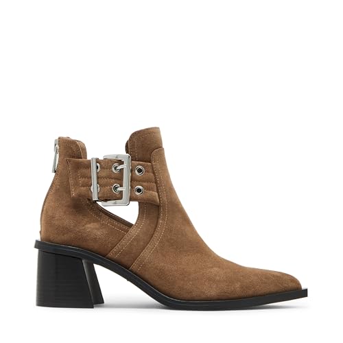 Steve Madden Women's Gatewood Ankle Boot, Chestnut Suede, 9