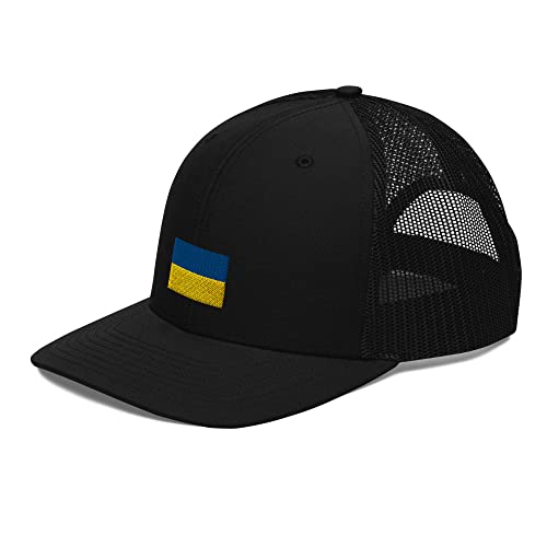 Gorra Ucrania negra trucker snapback ajustable con malla transpirable de verano 6