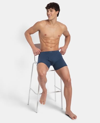 Image of Jockey 8008 Men Super Combed Cotton Rib Solid Boxer Brief with Ultrasoft and Durable Waistband (Pack of 2)