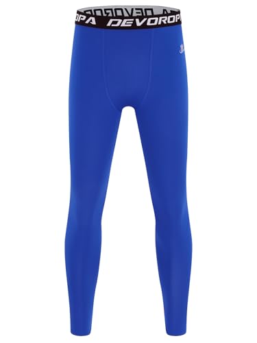Image of DEVOROPA Boys Leggings Youth Compression Pants Sports Tights Basketball Football Baseball Soccer Baselayer Slim /Regular /Husky