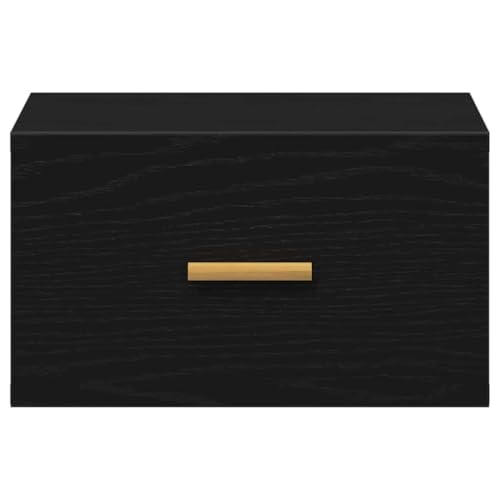 Table d'appoint avec espace de rangement suspendu chêne noir - 7