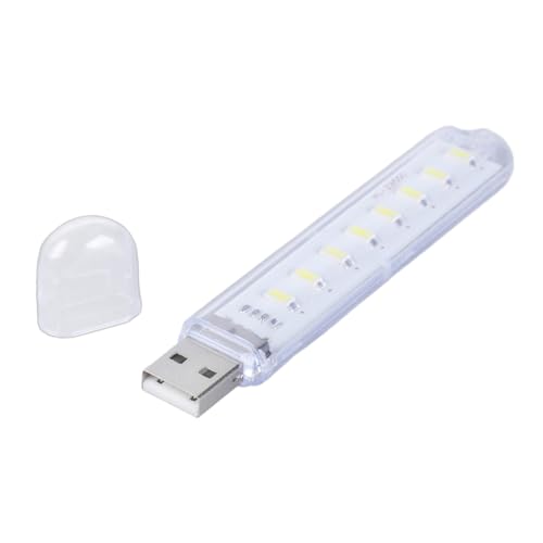 Lámpara de escritorio LED USB con 8 luces blancas brillantes para camping, dormitorio, pesca, dormitorio, lectura, computadora, coche, adaptador de carga USB - imagen 9