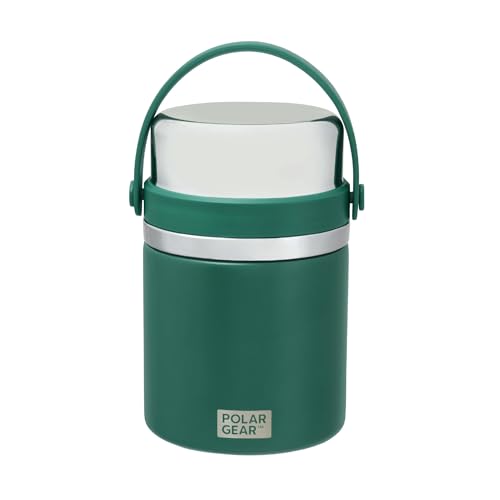 Polar Gear 600ml Hot Food Flask & Foldable Spoon - Vacuum Insulated Double Wall Stainless Steel Thermos Soup Flask Jars Leakproof and BPA Free - Lunch Thermal Fod Flasks for Hot Food Kids & Adults