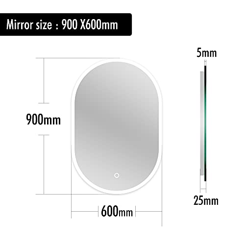 Starlead 24X36 Inch Oval Lighted Bathroom Mirror With Bluetooth Speaker, Wall Mounted Led Vanity Mirror, Anti-Fog, 6500K Dimmable, Waterproof, Glass Shartter Proof, Vertically #TOP7