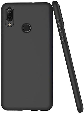 AICEK Case Compatible for Huawei P smart 2019, Black Silicone Cover for Huawei P smart 2019 Black Case (6.21 inch)