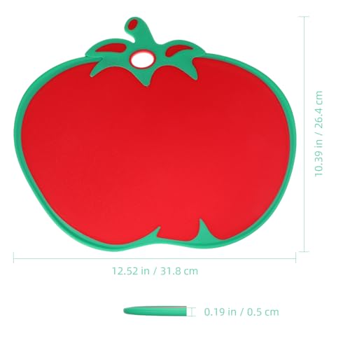 Tabla de cortar plástica roja en forma de tomate miniatura 5