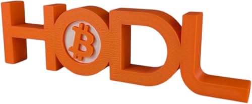 Bitcoin HODL Sign – 3D Printed BTC Desk & Wall Decor in Bright Orange – Crypto-Inspired Bitcoin Display for Office, Trading Setup or Home – 3D Printed in Canada