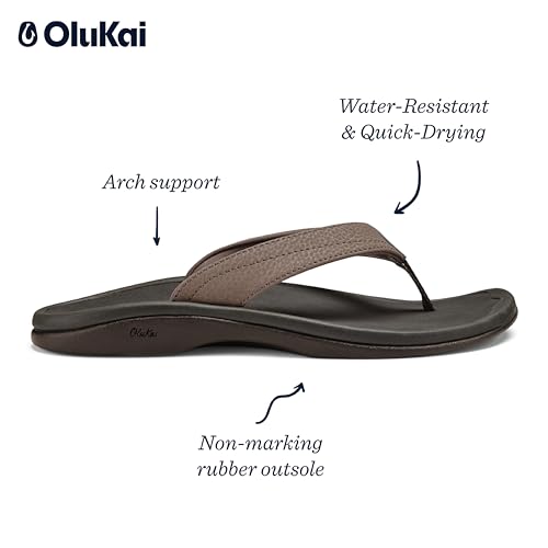 Image of OLUKAI Ohana Women's Sandals, Water Resistant Flip Flops with Arch Support, Lightweight Comfort for Beach & Travel, Enhanced Traction for Wet Surfaces