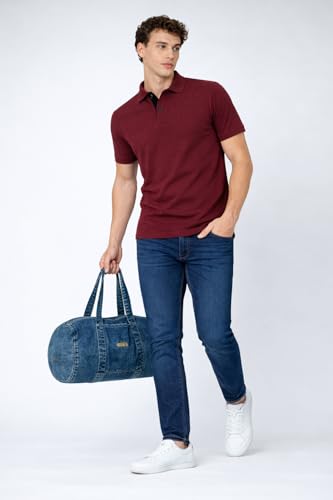 Image of Men's Cotton Polo T-Shirt | Solid Regular Fit Polo Neck T-Shirt | Half Sleeve Casual & Office Wear | Soft Breathable Summer T-Shirt for Men