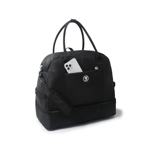 geckobrands Optivate Weekender Travel Overnight Carry On Bag Duffel Gym Sport Tote with Bottom Storage Compartment Trolley Sleeve2