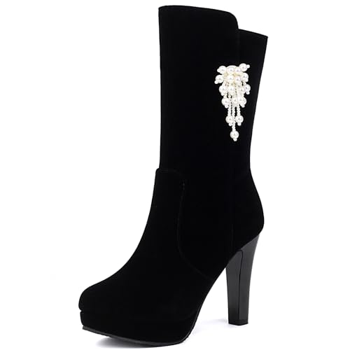 Bottes en suède mi-mollet Gicoiz, la chaussure élégante de mariage par excellence