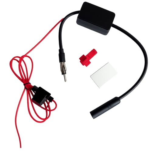 Amplificateur de Signal pour Autoradio 12V, Amplificateur d'Antenne AM/FM pour Voiture, Amplificateur de Signal Universel pour Autoradio avec Sortie Dab et FM,...