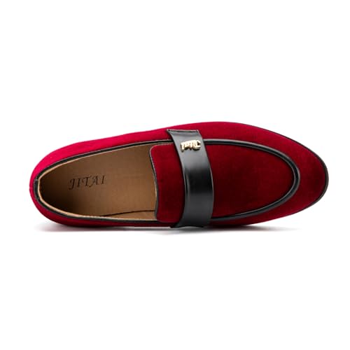 Image of JITAI Boys Dress Loafers for Weddings & School, Breathable Slip-On Leather Tuxedo Shoes, Toddler to Preteen