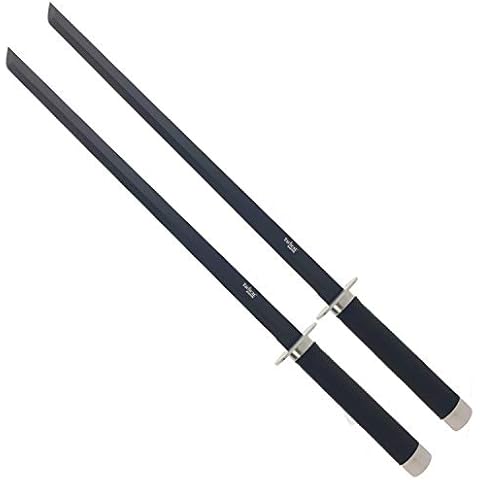 Otakumod Twin Tactical Machetes. 2 PCS Stainless Steel Fixed Blade Machete. For Collection, Gift, Outdoor Camping Cut Branches Ropes (Black) Cover