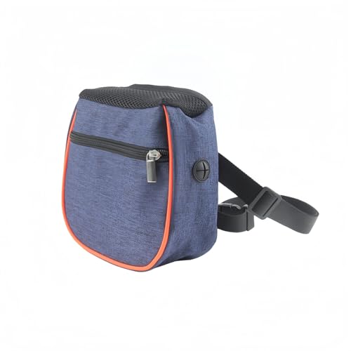 犬用ウエストポーチ・トリーツポーチ付き | オックスフォード生地・大容量多機能お散歩バッグ | ゴミ袋/おやつ/小物収納・PEVA裏地・軽量コンパクト・アウトドア/旅行/散歩用 (ダークブルー)