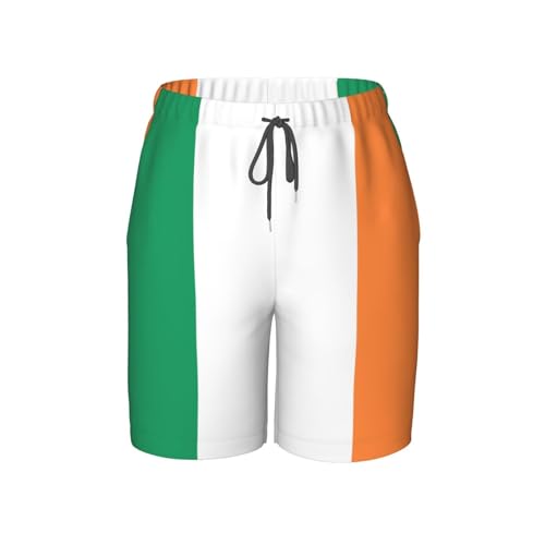 Irish Flag Youth Beach Pants, Soft and Breathable, with Drawstring Waist, Suitable for Sports and Leisure.