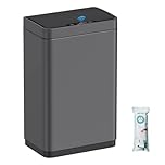 Mbillion Sensor Bin Touchless Kitchen Bin 50L Automatic Motion Sensor Trash Can Stainless Steel Smart Trash Bins with Lid Rectangular Touchless Garbage Bin for Kitchen Bedroom Home Office (Gray)
