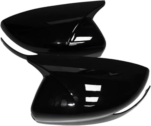 Image of KMH Batman Style Car Mirror Caps Covers Compatible with Hyundai New Creta 2020-2024, Car Accessories (Gloss Black) Set of 2 Pcs