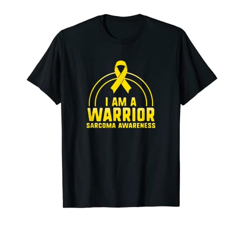 I Am A Warrior Sarcoma Bone Cancer Awareness Cinta amarilla Camiseta