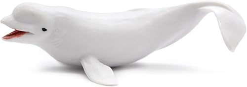 Miniatura 1 de Juguetes educativos de animales marinos sólidos, simulación de tiburón oceánico, criatura marina, juguete para niños pequeños (beluga media)