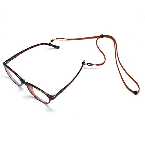 Buy Onwon Adjustable Eyeglass Strap PU Leather Glasses Cords Retainer Fit for All Glasses, Comes