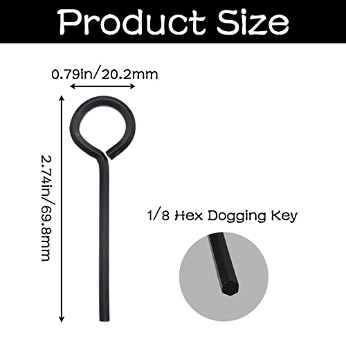 Image of 15PCS 1 /8 inch Standard Hex Dogging Key with Full Loop(Black),Metal Wrench Door Key for Push Bar Panic Exit Devices