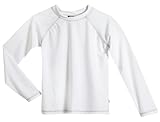 Baby Boys' and Girls' Solid Rashguard Swimming Tee Shirt Rash Guard SPF Sun Protection for Summer Beach Pool and Play, L/S White, 9-12 mon.