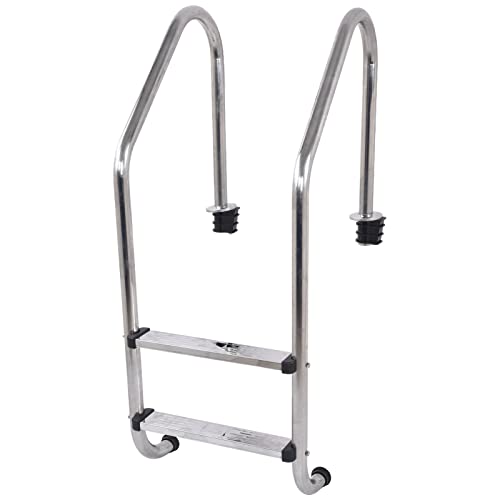 Escalera para piscina acero inoxidable 2 peldaños antideslizante miniatura 1