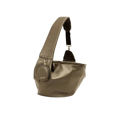 ROSIE DAYS エブリデイキャリーウィズユー スリングバック ペットスリング 犬 猫 小型犬 猫 抱っこ紐 スリングバッグ キャリーバッグ ペットバッグ 飛び出し防止 軽量 おしゃれ Veganレザー 撥水加工 Walnuts