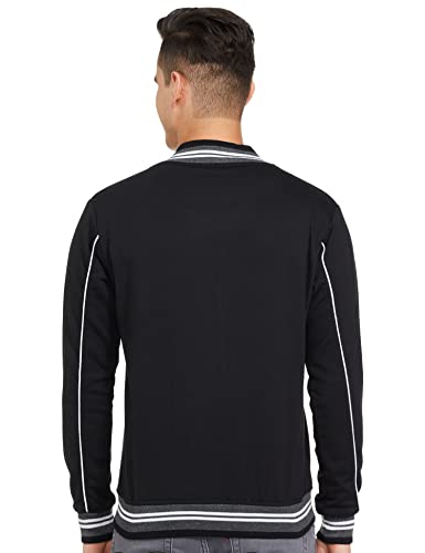 Image of The Indian Garage Co Black Regular Fit Colourblocked Long Sleeve Zipper Sweatshirt