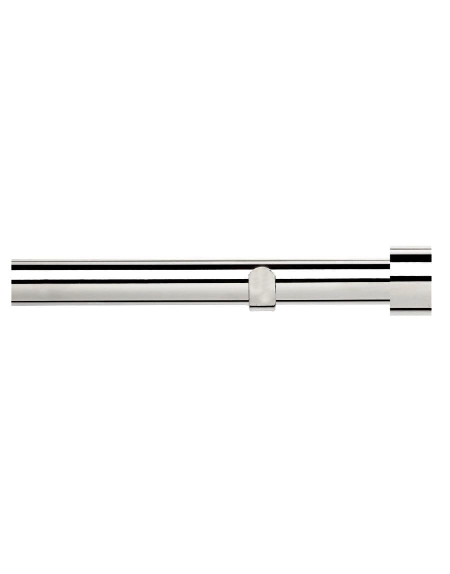 Abc Decor Chrome Eyelet Curtain Pole Trade Pole With Adjustable Bracket, Stud Finials, 400Cm Wide
