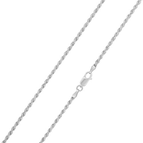 Italian Rope Chain -925 Sterling Silver Chain For Men And Women -Unbreakable Silver Necklace With Lobster Claw -Nickel & Lead-Free Silver Chain -2.5Mm Silver Rope Chain For Anniversary & Christmas, 16" #TOP1