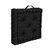 thesecrethome.es - Cojín de Suelo Doble Cara - Asiento con Asa Acolchado de 40 x 40 cm para Interior y Exterior - Cojín Silla Algodón 100 % - Decoración Hogar (Negro)