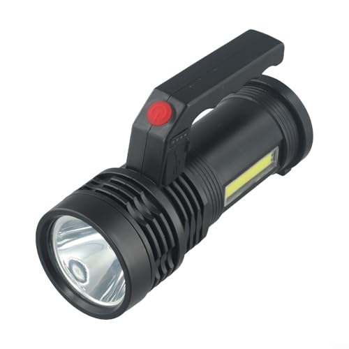 HomeVortex Lampe torche LED rechargeable avec 4 modes d'éclairage IP44 étanche chargement USB pour camping, randonnée, pêche, chasse, utilisation en extérieur