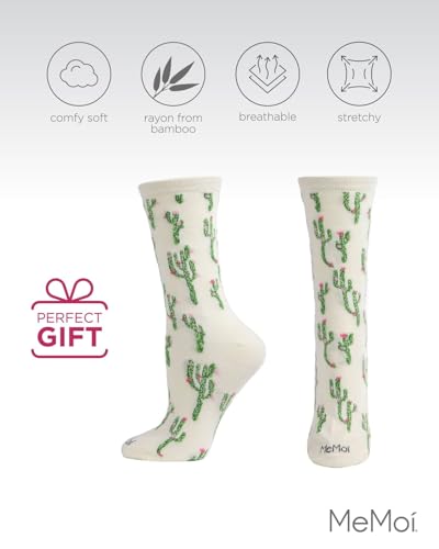 Image of MeMoi Cactus Rayan Blend Crew Socks