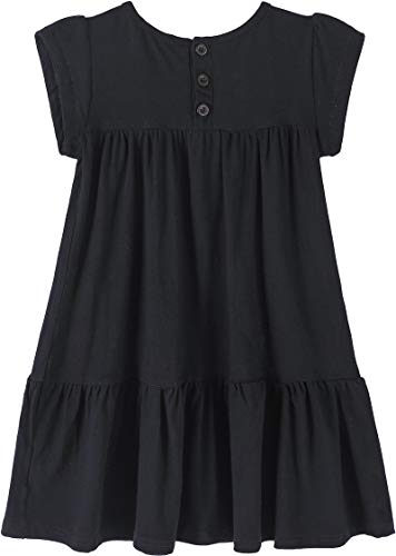 Image of Youwon Girls Dress Short Sleeve Solid Color Tunic A-Line Tiered Swing Dress 2-6 7-16