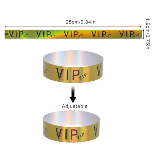 Tiggell 100Pcs Vip Wristbands Identification Party Wristbands Id Plastic Adjustable Bracelets Waterproof Arm Bands thumb #1