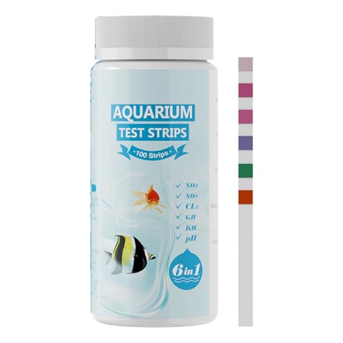 Acuario Tiras Prueba | 100 Piezas Tiras De Prueba De Agua Dulce,Probador De Calidad Agua Seis En Uno Para Control Diario Viajes Piscina Bañera De Agua Agua Salada Principiantes Comercial