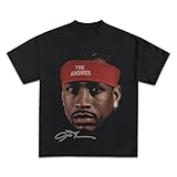 Allen Iverson Historic Moments Graphic T-Shirts | Premium Quality Heavyweight Basketball Shirt for Adults & Kids (US, Alpha, Medium, Regular, Regular, Red Headband/Black)