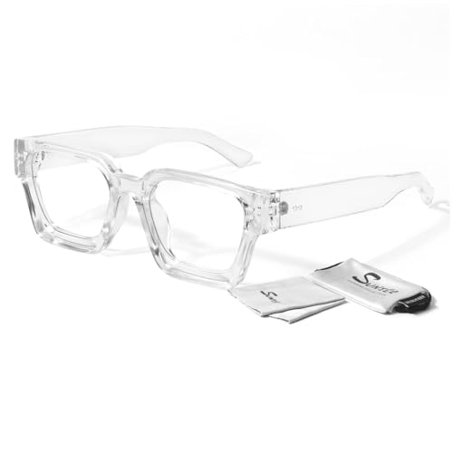 Image of Sunier Oversized Thick Square Fake Clear Lens Glasses Women Men 100% UV400