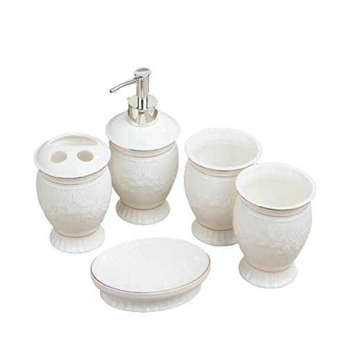 Accessoires de salle de bain en céramique pour organiser un lavabo encombré - 2