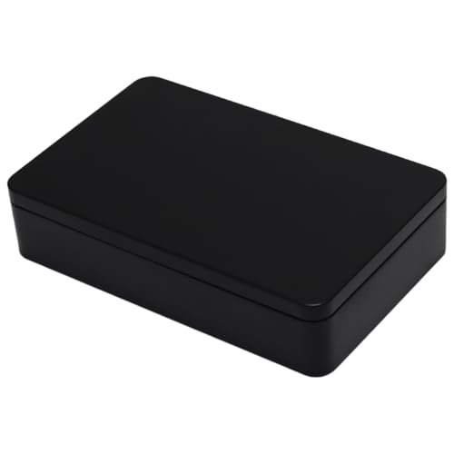 Image of 1 Pack Metal Tin Box, 8.5 x 5.3 x 1.9 Inch Rectangular Empty Tin Box (Black)
