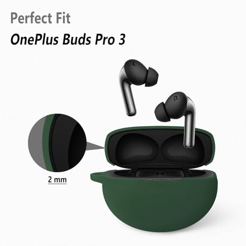Image of Hamper Silicone Case Cover Compatible for One-Plus Nord Buds 3 | 3 Pro (Green)