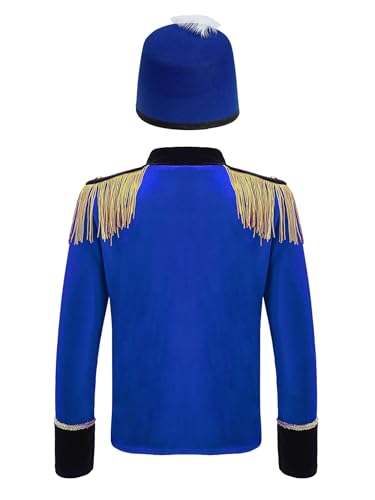 Boys Circus Drummer Trumpet Tassels Jacket Coat with Hat Ringmaster Outfit for Performance2