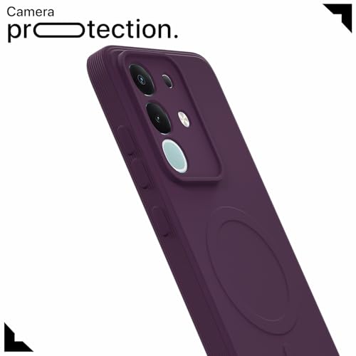 Image of Pikkme Back Cover for Vivo T4x 5G / iQoo Z10x 5G / Vivo Y31 Pro 5G Soft Matte Silicone Mag-Safe Design (Mag-Safe Not Support) Camera Protection | Slim Fit Bumper Cover (Purple)