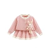 [YJSO] 子供服 2点セット ベビー服 スカート セットアップ 上下セット キッズ セーター 90 女の子 プルオーバー ガールズ 長袖 プリーツスカート 花見 公園 おしゃれ 可愛い 七五三 プレゼント ピンク 入学式 卒業式 誕生日 春秋